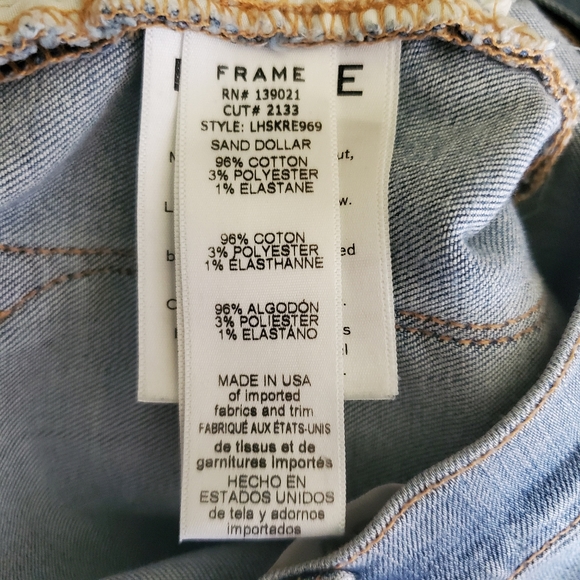 Frame Denim Le High Skinny Jeans Raw Hem Distress - Picture 8 of 10